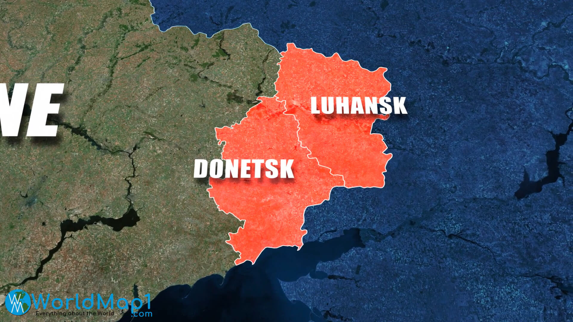 Karte von Donezk und Luhansk in der Ukraine